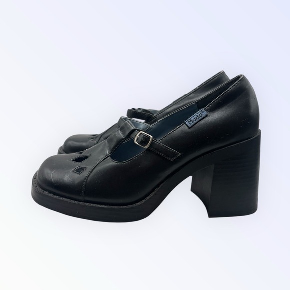 MUDD EDIE SHOES WOMENS 7M Y2K BLACK BLOCK HEEL - Picture 2 of 8